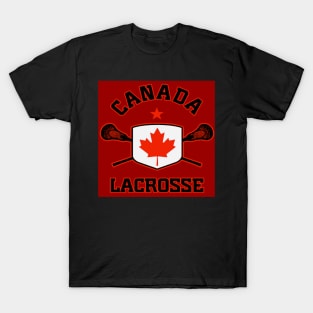 Canada lacrosse red background T-Shirt